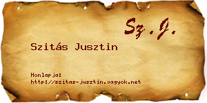Szitás Jusztin névjegykártya